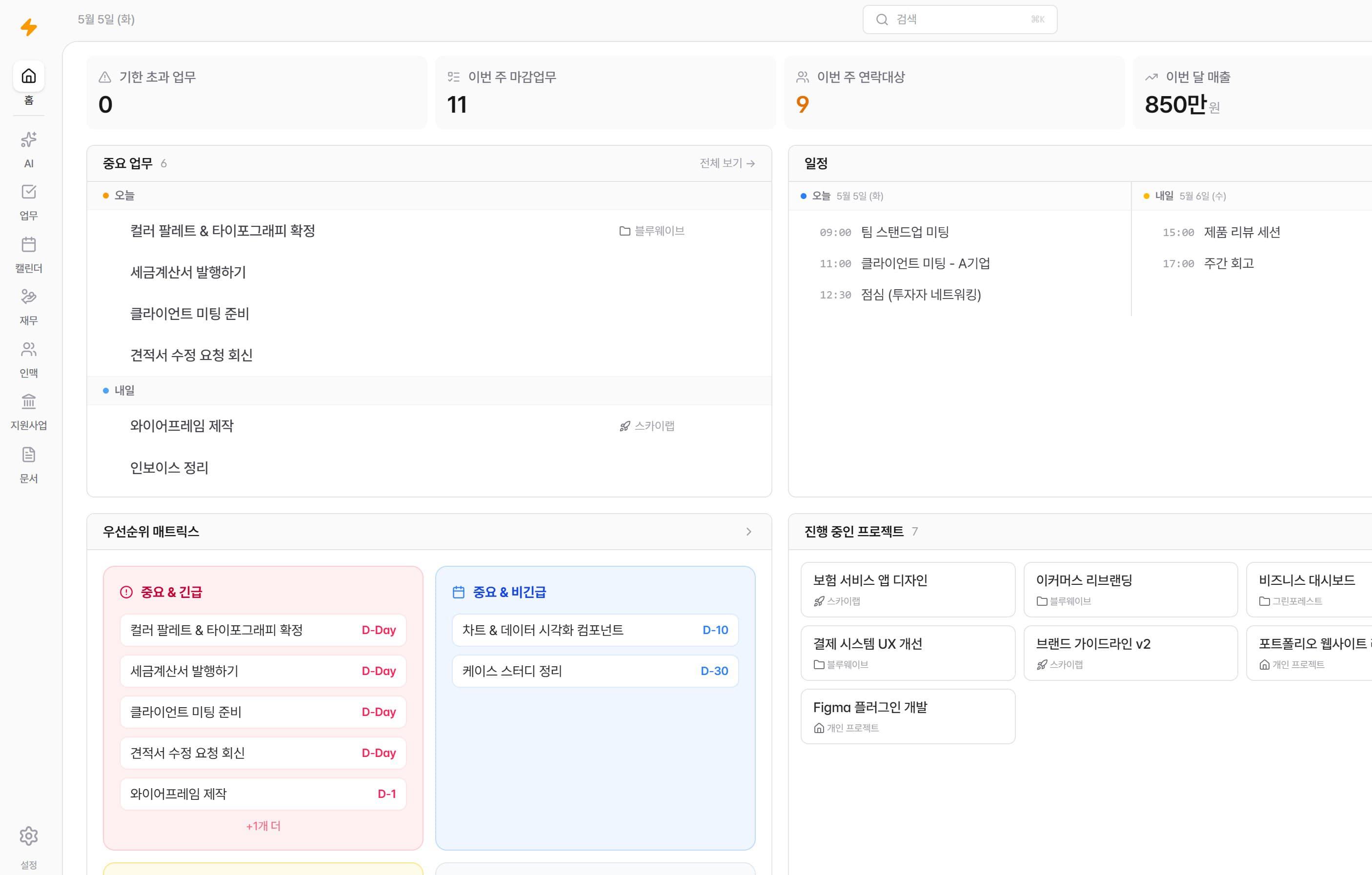 friday.ceo dashboard